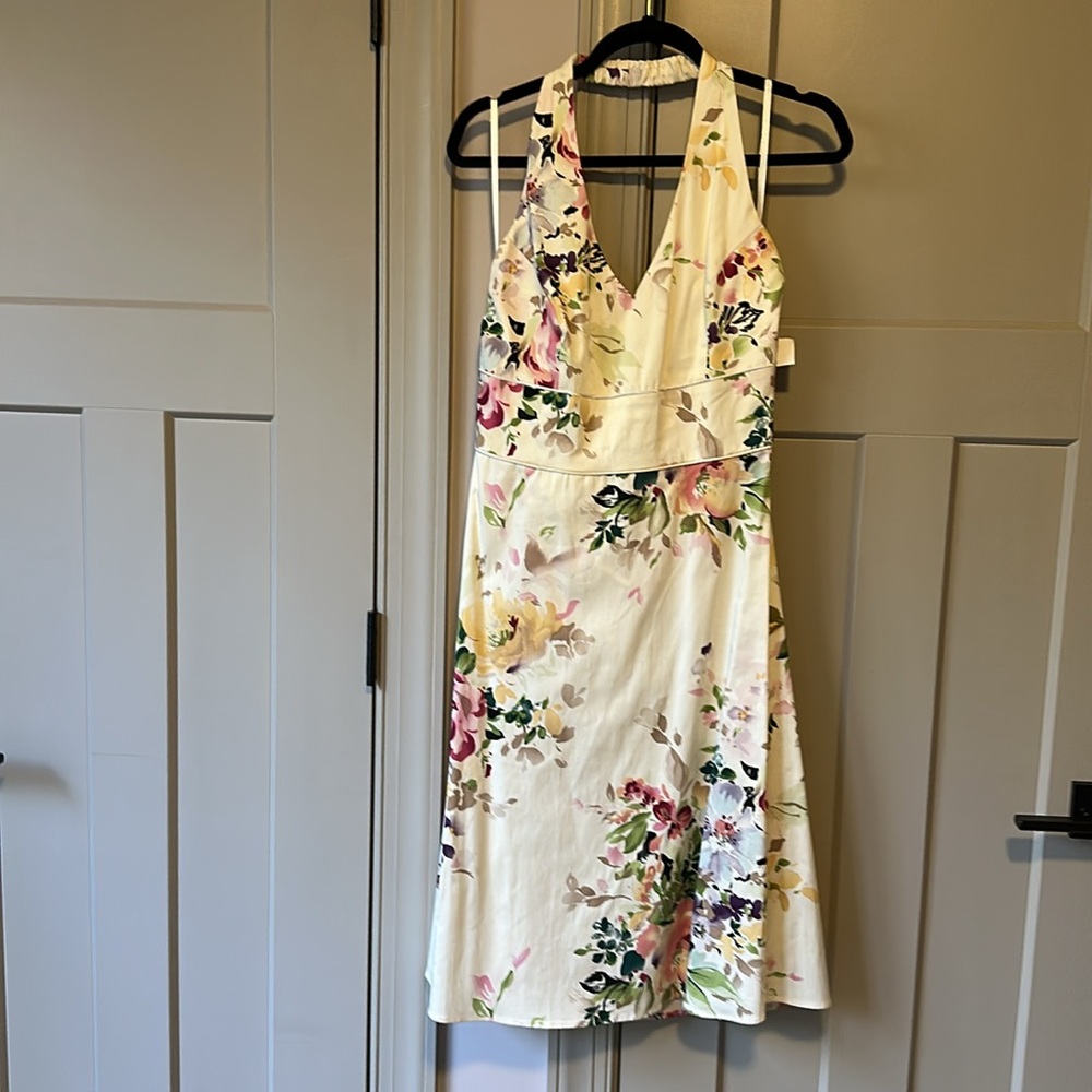 Vintage J.B.S.  Watercolor Floral Halter Sundress